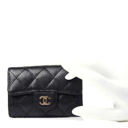 Chanel Caviar Quilted Classic 4 Key Holder Wallet Black 2 of 13