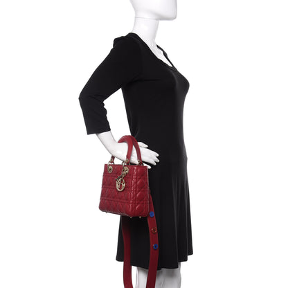 Christian Dior Lambskin Cannage Small Lucky Badges My Lady Dior Plum 3 of 10