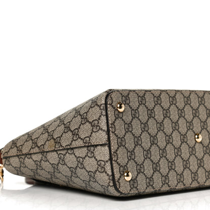 Gucci GG Supreme Monogram Small Zip Top Tote Beige Tuscany 10 of 13