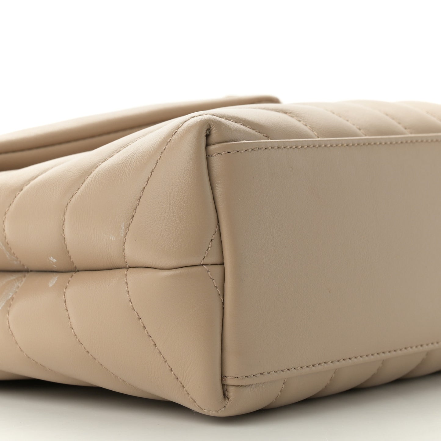 Calfskin Y Quilted Monogram Small Loulou Chain Satchel Dark Beige
