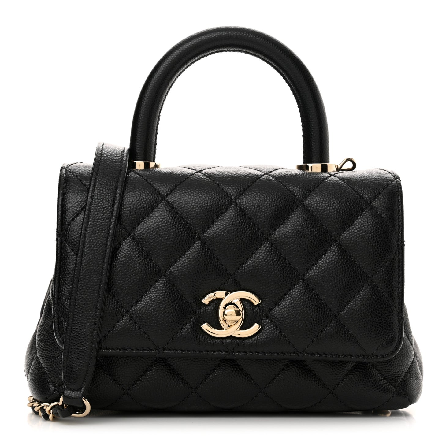 Caviar Quilted Extra Mini Coco Handle Flap Black