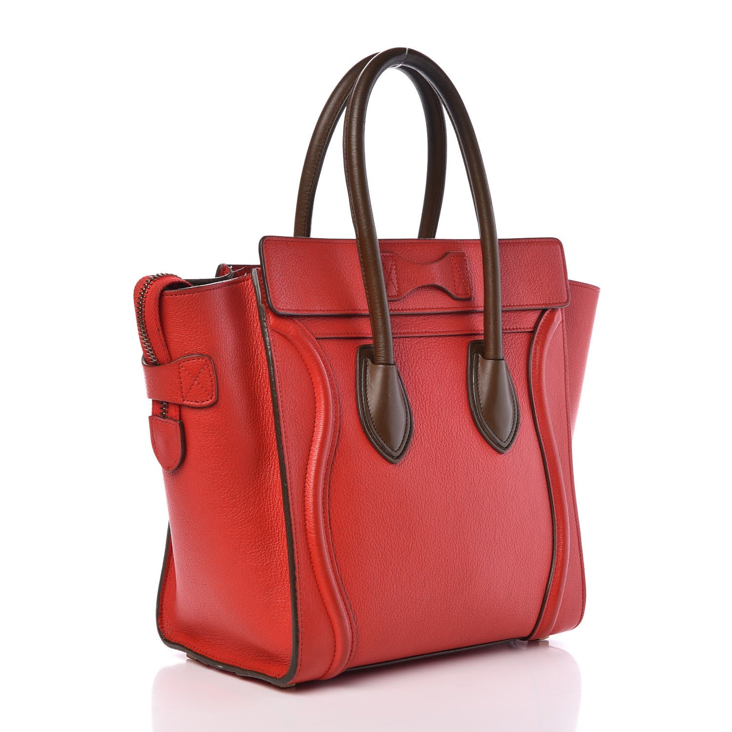 Goatskin Micro Bi-Color Luggage Red