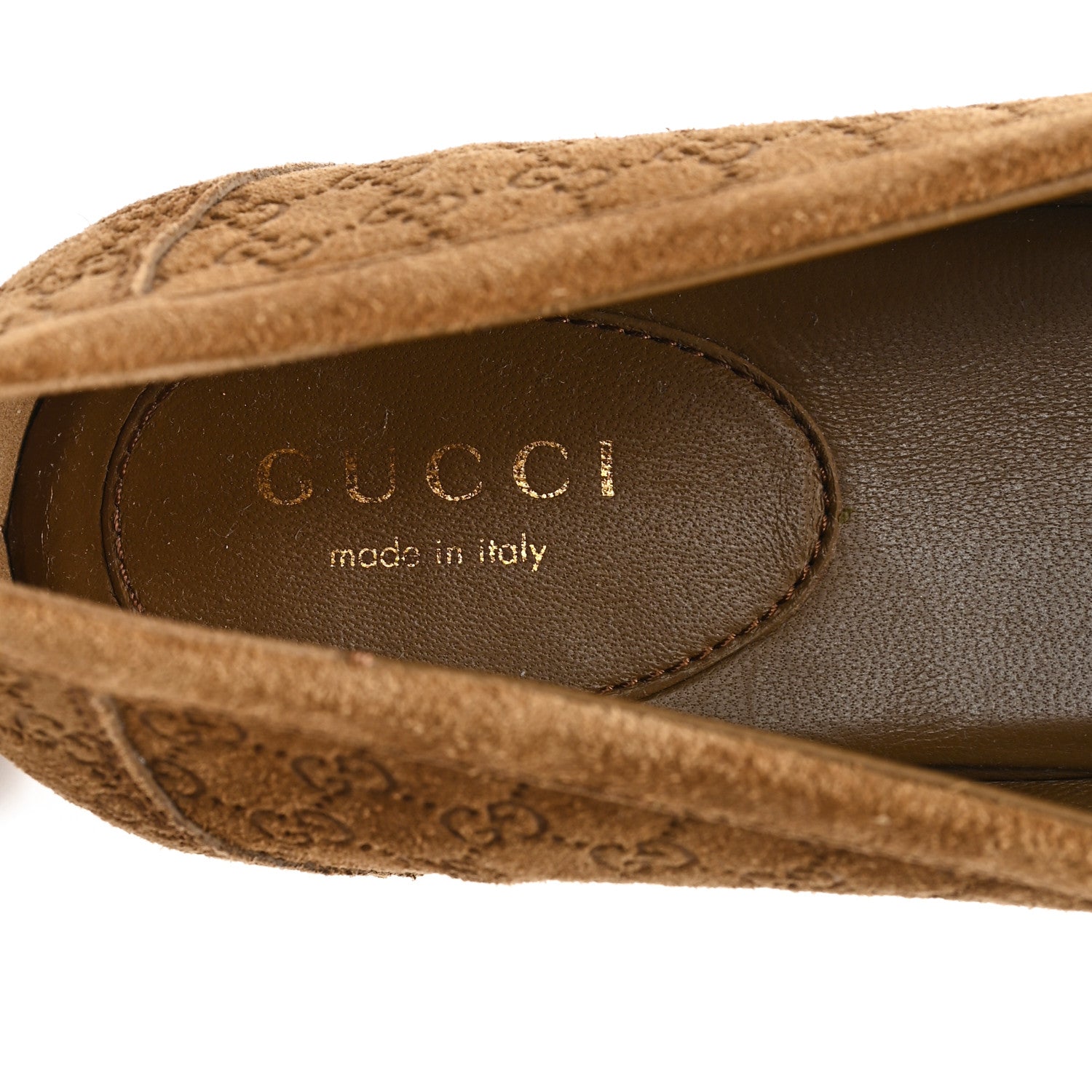 Gucci Suede Micro GG Horsebit Womens Kensington Moccasin Loafers 37 Cuoio 8 of 10
