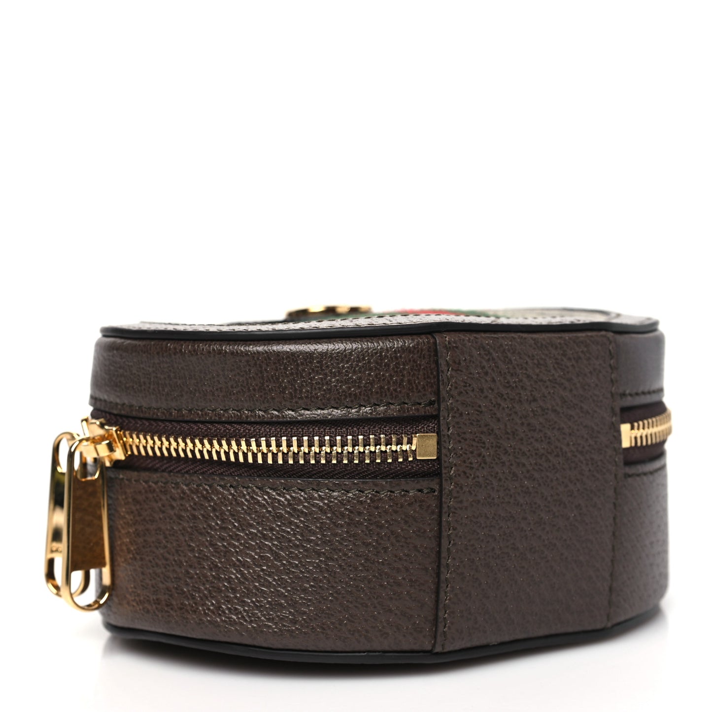 GG Supreme Monogram Top Handle Web Mini Ophidia Round Shoulder Bag Brown