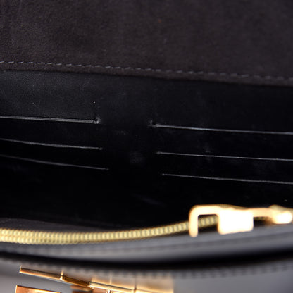 Louis Vuitton Calfskin Chain Louise MM Black 9 of 10