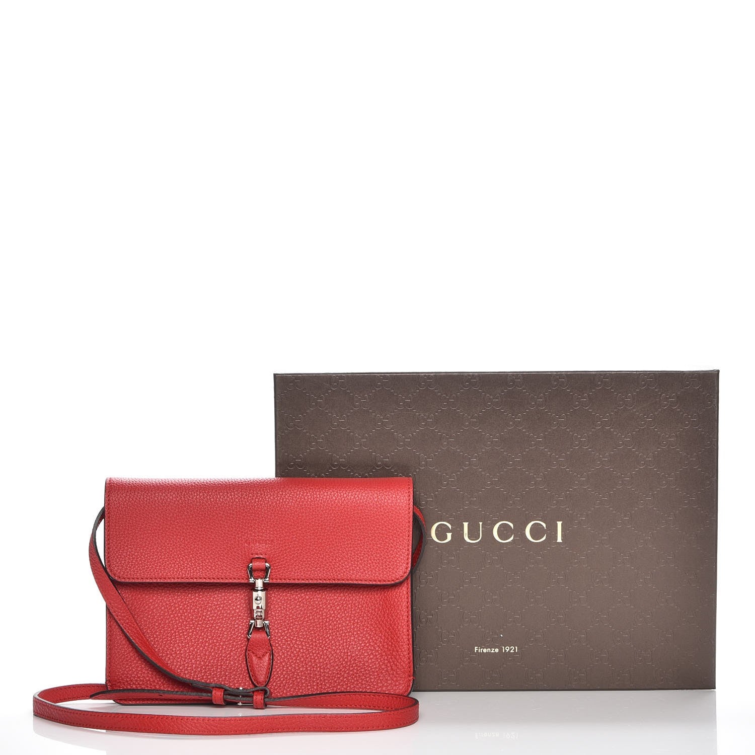 Gucci Grand Prix Calfskin Jackie Convertible Shoulder Bag Hibiscus Red 10 of 10
