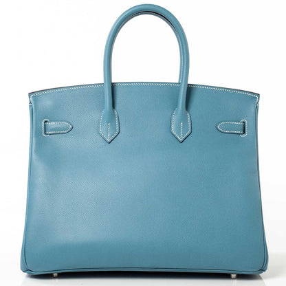 Hermes Epsom Birkin 35 Blue Jean 4 of 11