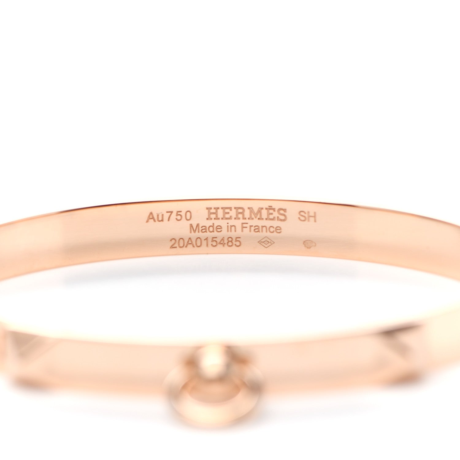 Hermes 18K Rose Gold PM Collier De Chien Bracelet SH 3 of 4