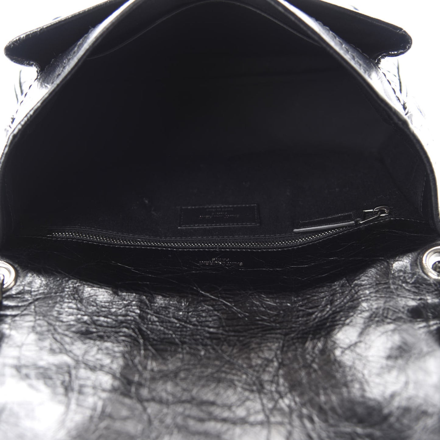 Crinkled Calfskin Matelasse Monogram Medium Niki Chain Satchel Black
