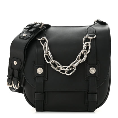 Versace Calfskin Small Biker Chain Satchel Black 1 of 9