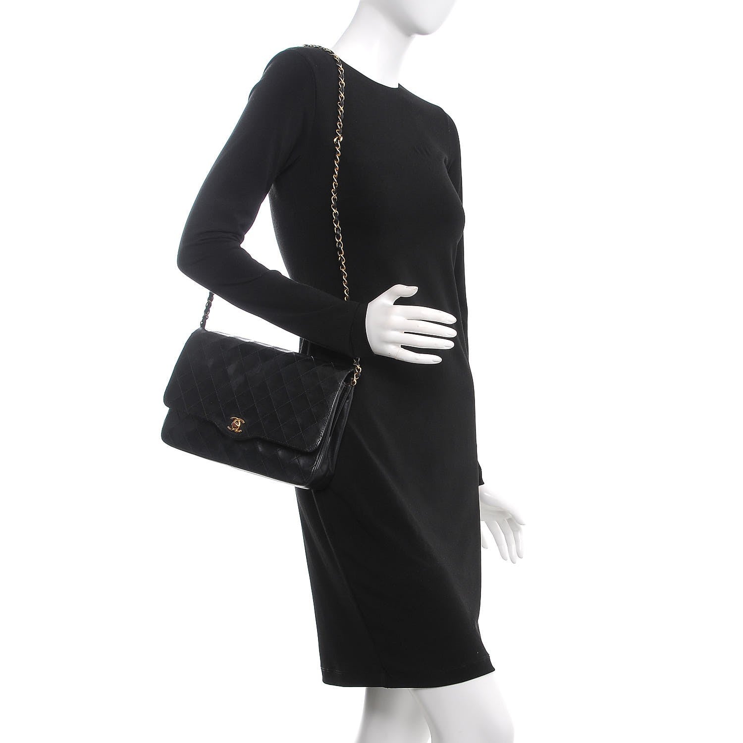 Chanel Lambskin Quilted Single Flap Black 2 of 8