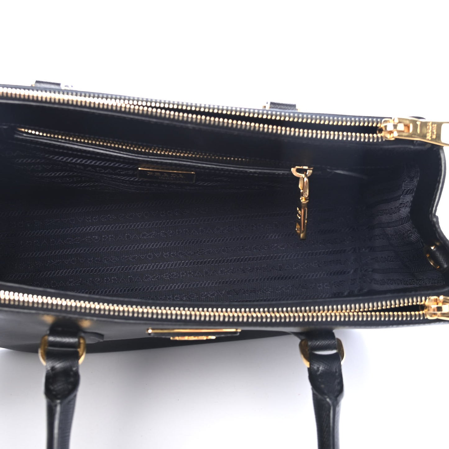 Saffiano Small Galleria Double Zip Tote Black