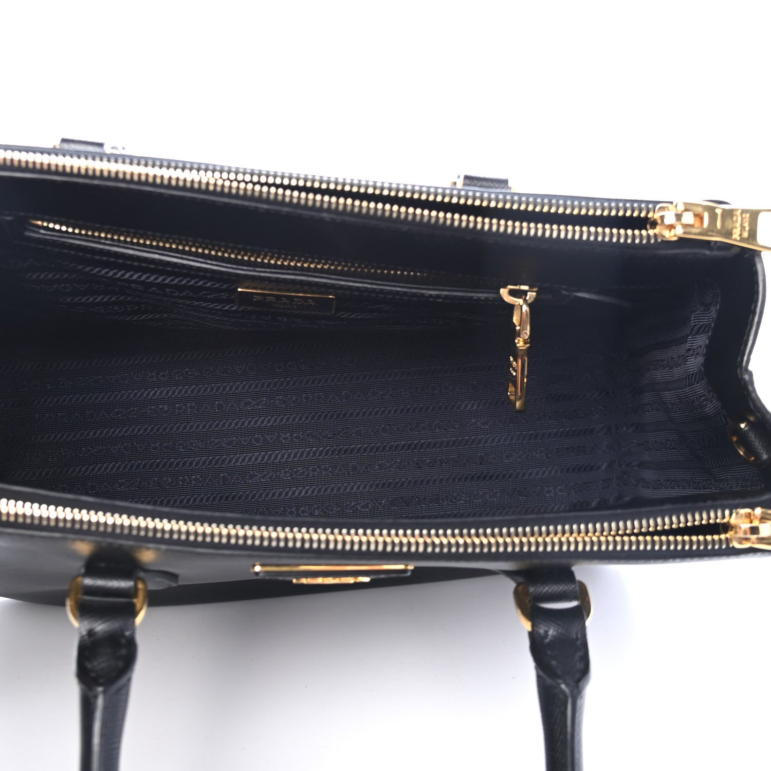 Prada Saffiano Small Galleria Double Zip Tote Black 4 of 4