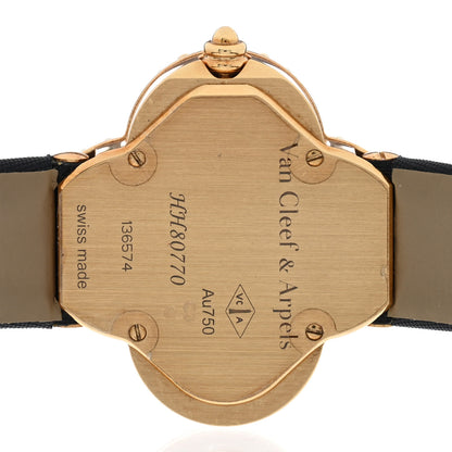 Van Cleef & Arpels 18K Yellow Gold Satin Onyx 26mm Alhambra Quartz Watch 4 of 4