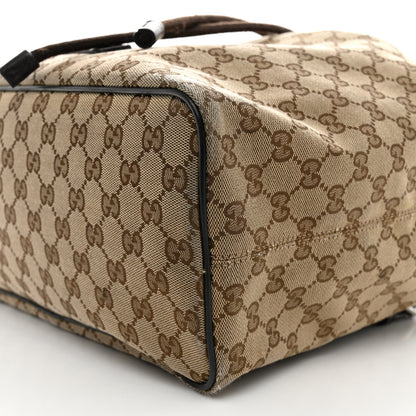 Gucci Monogram Dollar Calfskin O Drawstring Backpack Beige Ebony Testa di Moro Dark Chocolate 10 of 12