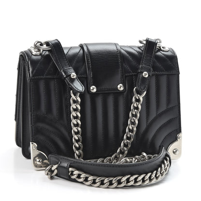 Prada Soft Calfskin Impunture Diagramme Cahier Bag Black 2 of 8