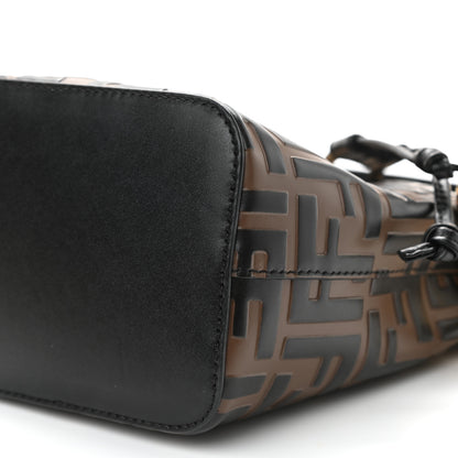 Fendi Vitello Liberty F is Fendi Bi-Color FF 1974 Embossed Mini Mon Tresor Bucket Bag Maya Black 6 of 10