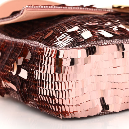 Fendi Sequin Paillettes Vitello Grace Sex and the City Baguette Baby Pink 9 of 10