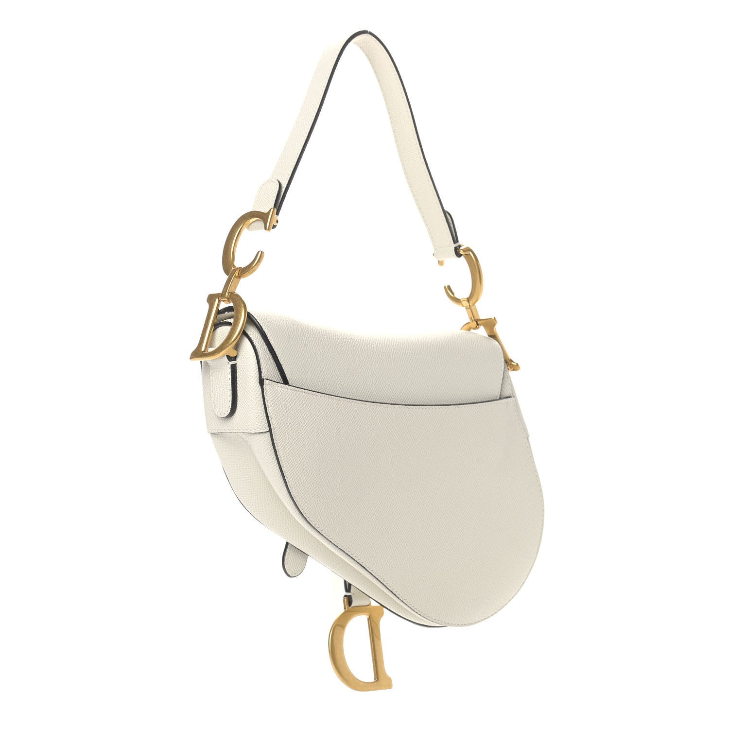 Christian Dior Grained Calfskin Saddle Bag White 2 of 11