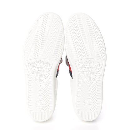 Gucci Calfskin Ayers Web Blind for Love Embroidered Mens Ace Sneakers 10.5 White 5 of 10