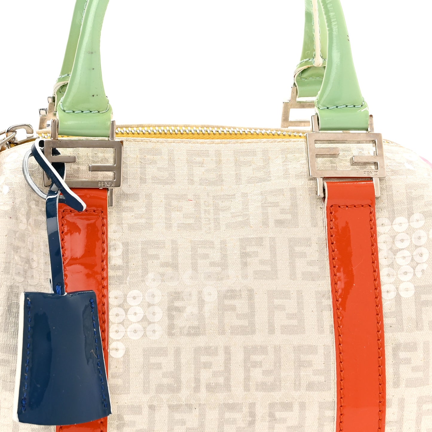 Sequin Patent Calfskin Zucchino Mini Forever Boston White Multicolor