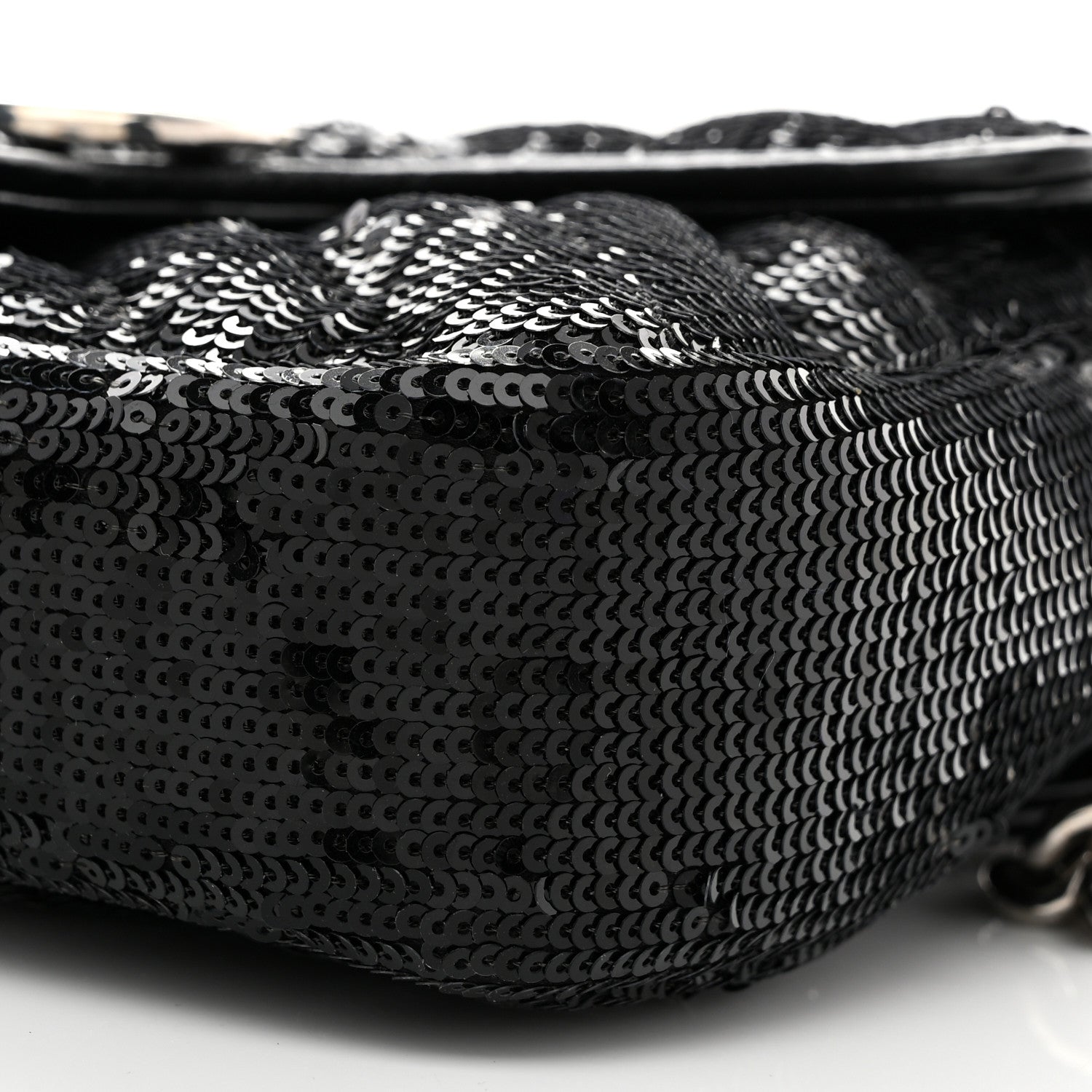 Gucci Sequin Matelasse Diagonal Mini GG Marmont Shoulder Bag Black 10 of 10