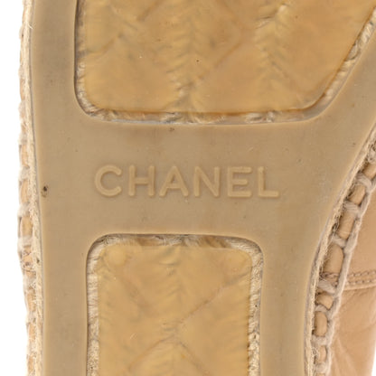 Chanel Lambskin CC Espadrilles 38 Beige Black 7 of 11