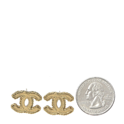 Chanel CC Chain Earrings Matte Gold 2 of 4