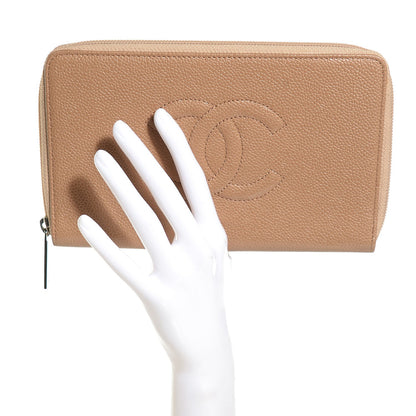 Chanel Caviar Timeless CC Large Zip Around Wallet Beige 2 of 15