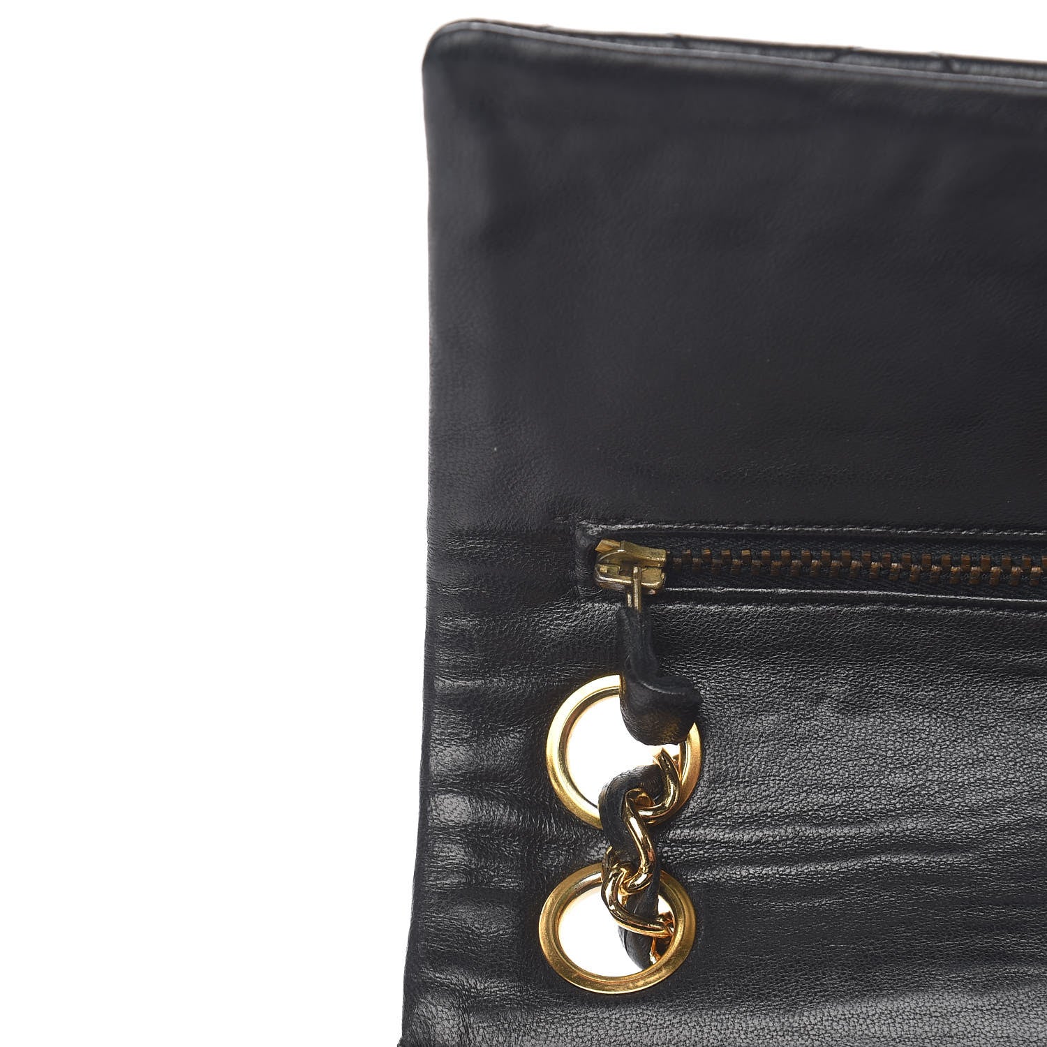 Chanel Lambskin Quilted Medium Double Flap Black 10 of 20