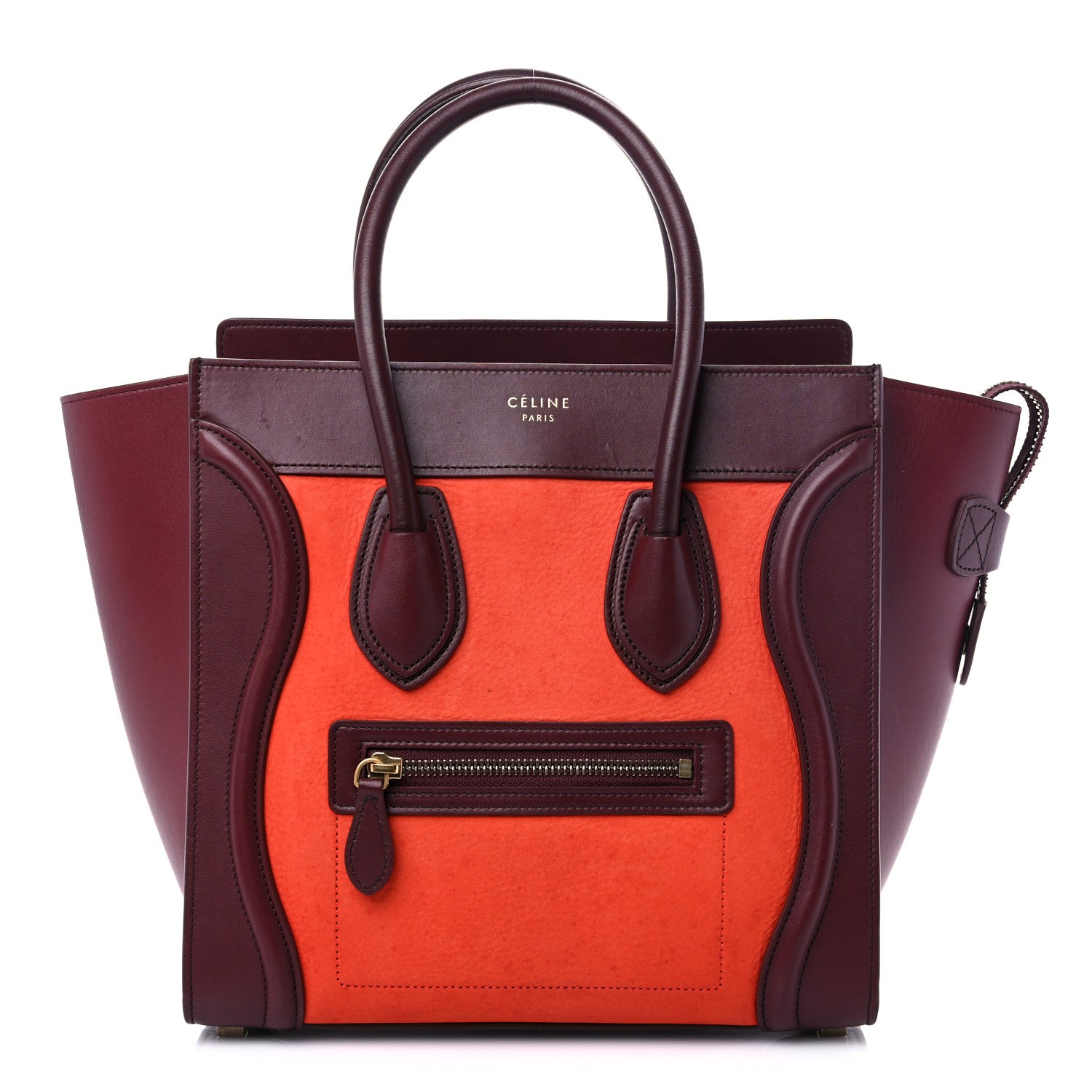 Celine Bullhide Calfskin Micro Bi-Color Luggage Vermillion 1 of 10