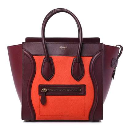 Celine Bullhide Calfskin Micro Bi-Color Luggage Vermillion 1 of 10