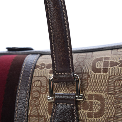 Gucci Horsebit Canvas Large Treasure Boston Tote Dark Brown 20 of 24