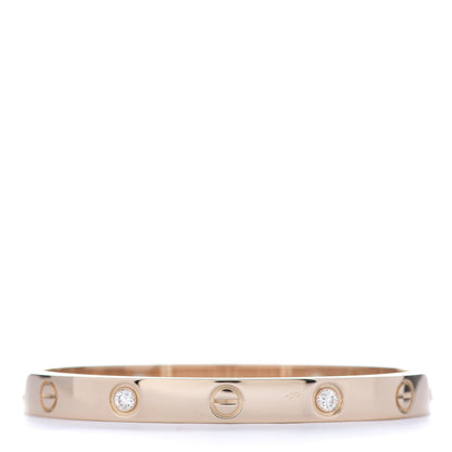 Cartier 18K Pink Gold 4 Diamond LOVE Bracelet 16 3 of 5