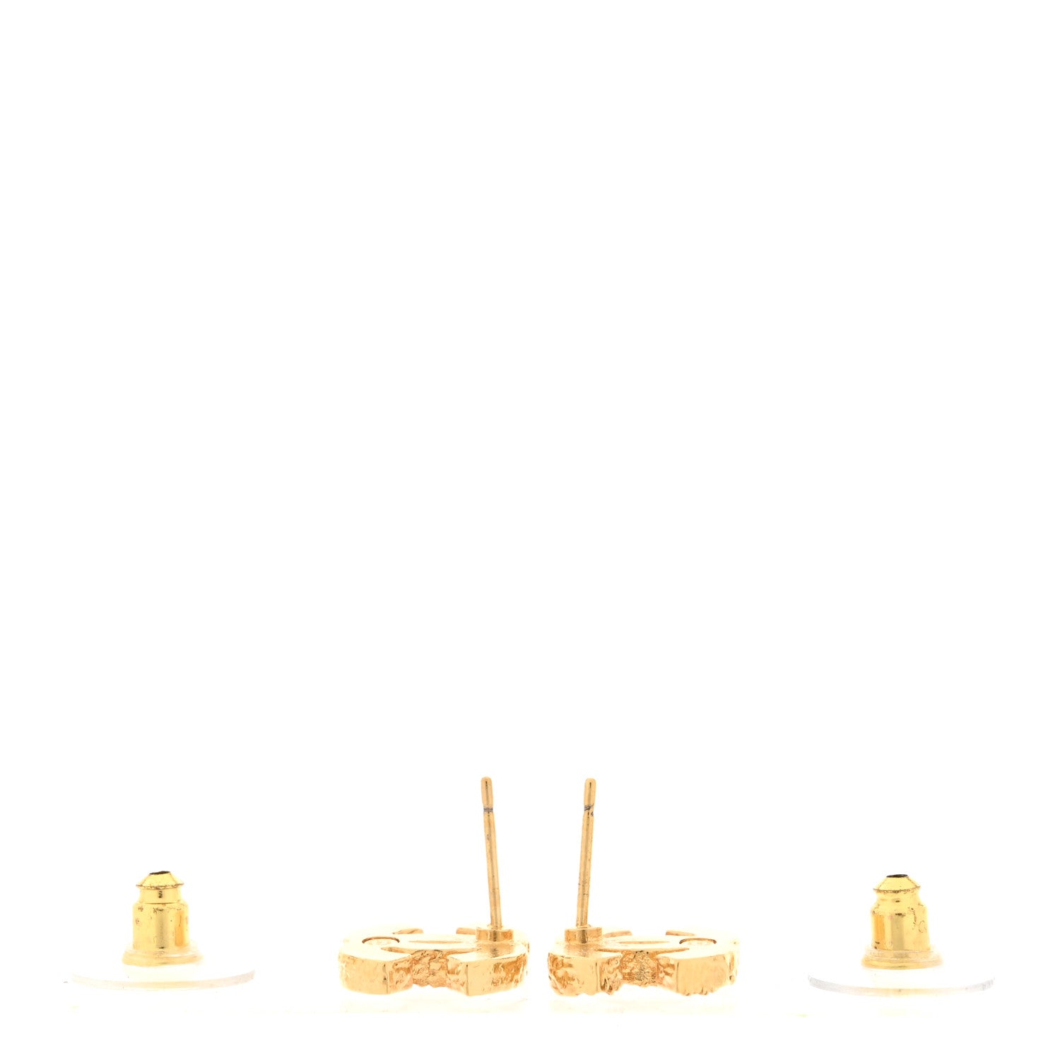 Chanel Metal Enamel CC Earrings Pink Gold 3 of 5
