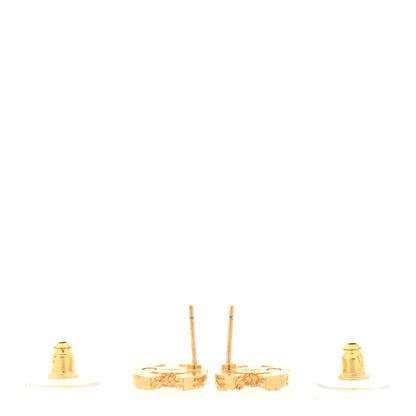 Chanel Metal Enamel CC Earrings Pink Gold 3 of 5