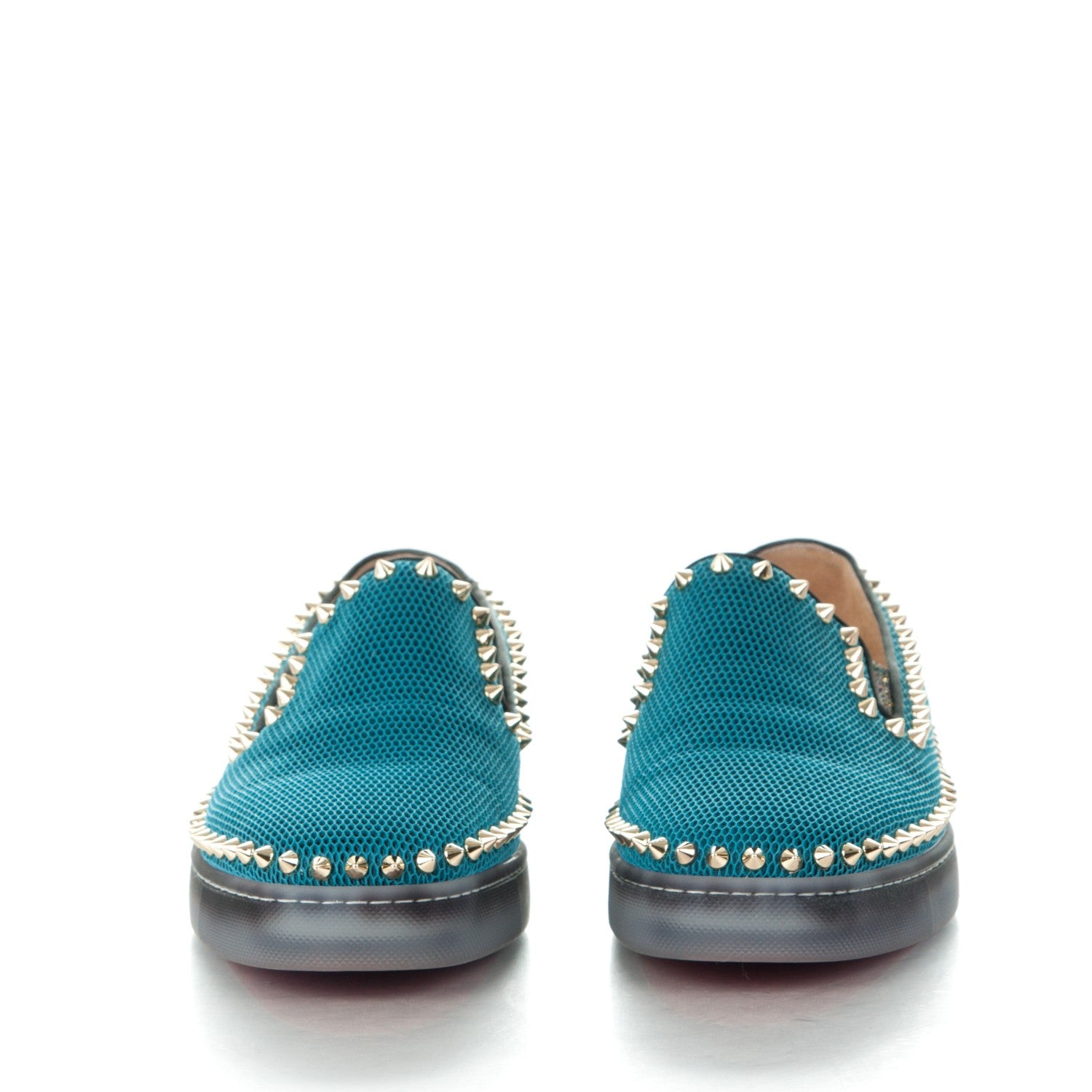 Christian Louboutin Technobee Pik Boat Flats 38 Ocean Light Gold 2 of 8