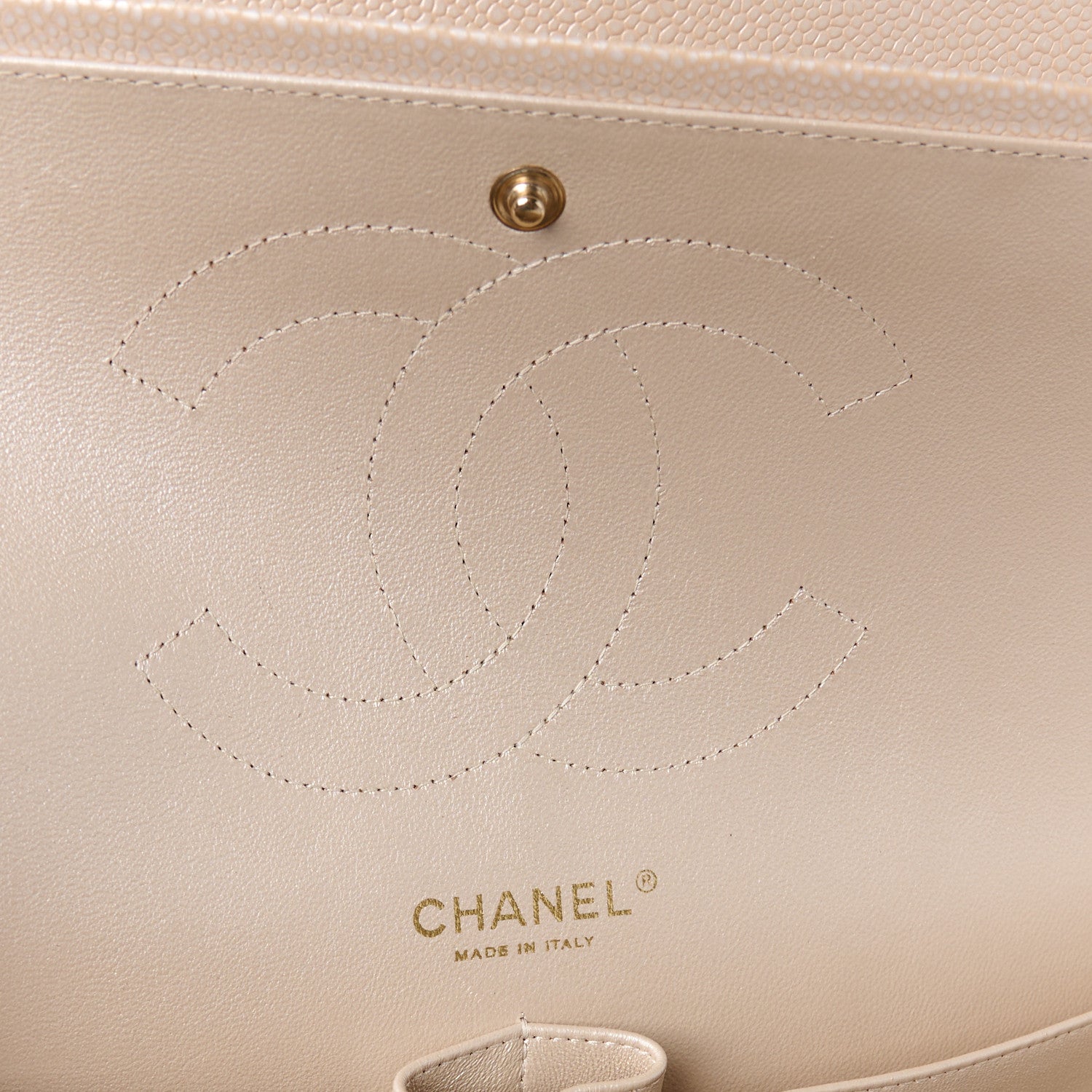 Chanel Iridescent Caviar Quilted Jumbo Double Flap Beige 6 of 12