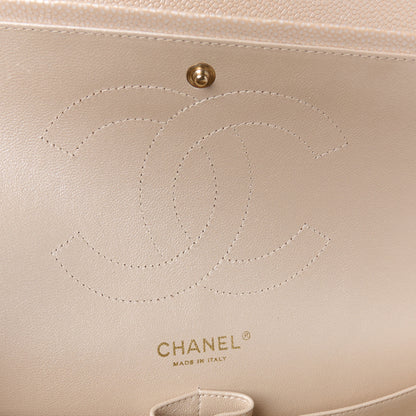 Chanel Iridescent Caviar Quilted Jumbo Double Flap Beige 6 of 12
