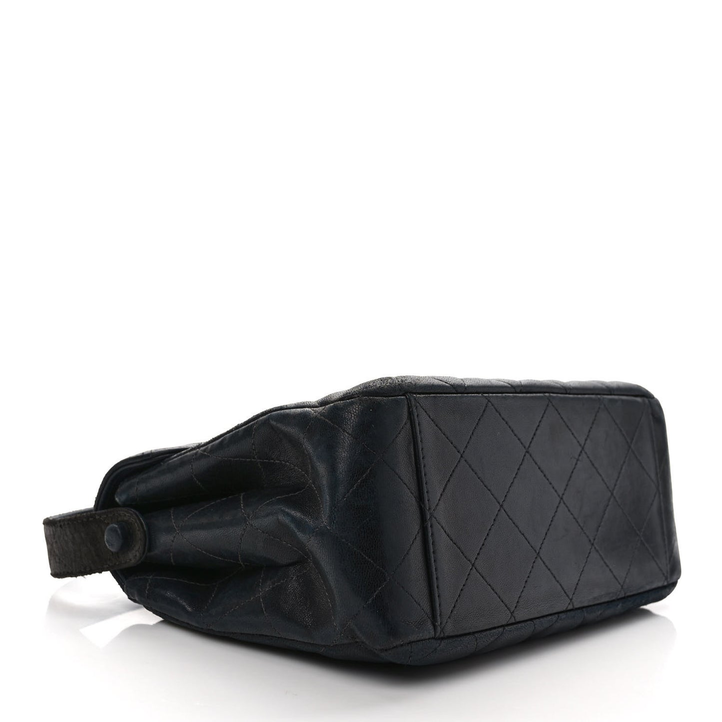Lambskin Quilted CC Flap Shoulder Bag Navy