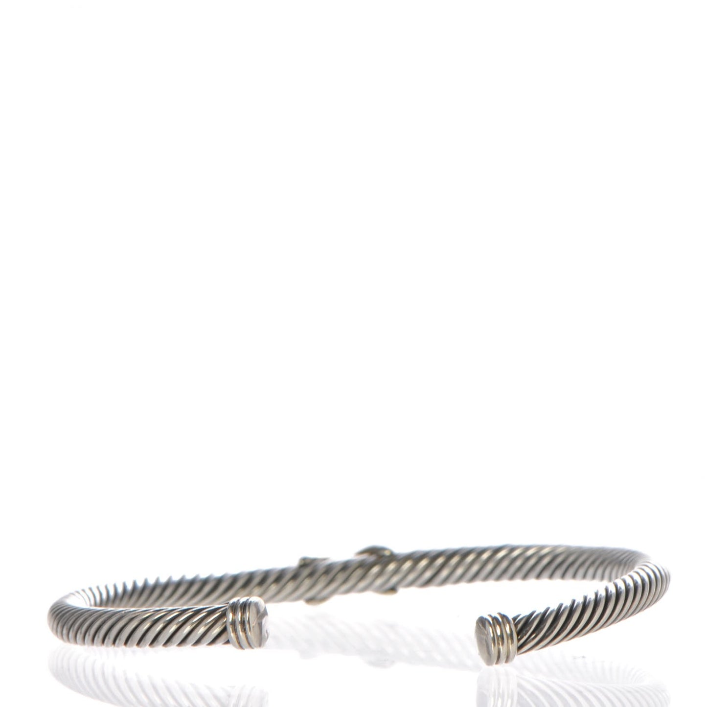 Sterling Silver 18K Yellow Gold 4mm X Station Cable Bracelet