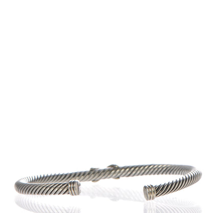David Yurman Sterling Silver 18K Yellow Gold 4mm X Station Cable Bracelet 3 of 5
