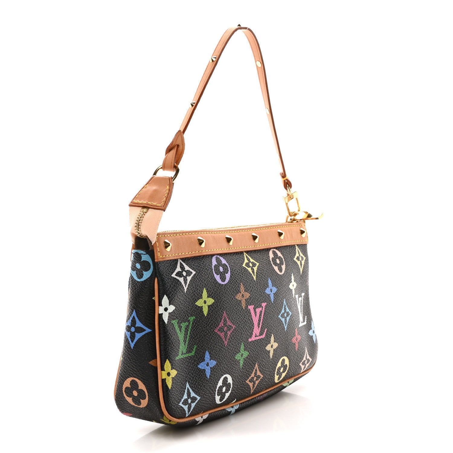 Louis Vuitton Monogram Multicolor Pochette Accessories Black 3 of 9