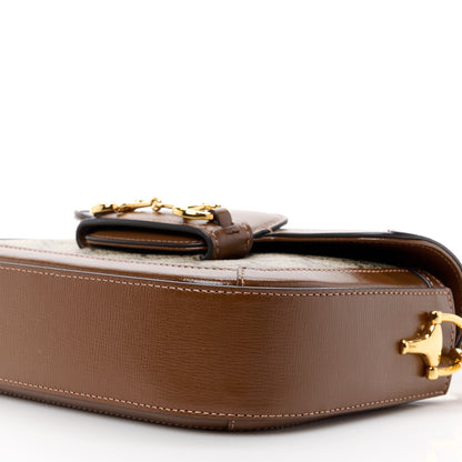 Gucci GG Supreme Monogram Web Mini Horsebit 1955 Shoulder Bag Beige Brown Sugar 12 of 13