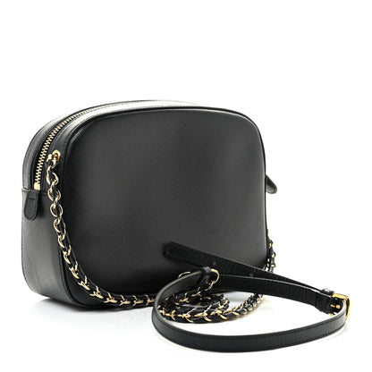 Salvatore Ferragamo Hammered Calfskin Lydia Bow Camera Bag Black 3 of 10