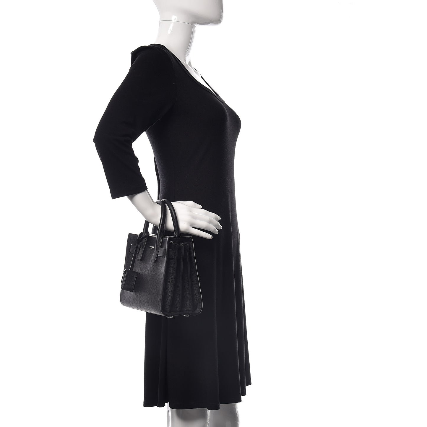 Grained Calfskin Nano Sac De Jour Black