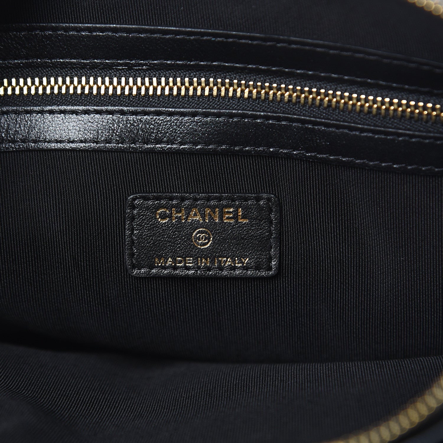 Chanel Shiny Lambskin Quilted Clutch With Chain Black 8 of 10