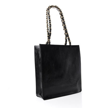 Chanel Shiny Aged Calfskin North South Shopping Bag Black 3 of 11