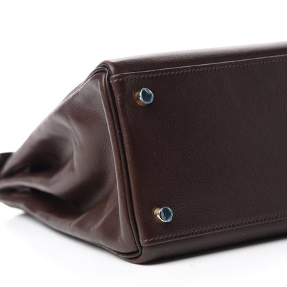 Hermes Evergrain Kelly Retourne 32 Chocolate 6 of 16
