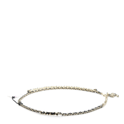 Chanel Lambskin Pearl Chain CC Fancy Belt 75 Black Gold 2 of 4